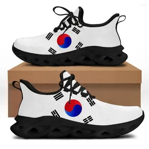 Casual Shoes Korean Flagmönster Ladies Spring Autumn Running Brand Design Lätt snörning Sneakers Zapatos Para Mujeres