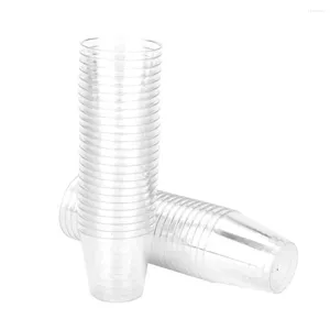 Disposable Cups Straws 100pcs Mini Dessert Cup Cube Plastic Sample Dish Cake Jelly Pudding Party Kitchen Accessories