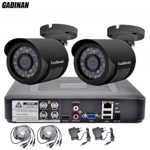 System Gadinan 4CH AHD 1080N DVR mit 2pcs 720p/960p/1080p Optionales wetterfestes Bullet CCTV Home Surveillance Camera System DVR Kit