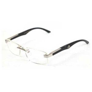 2024 Männer Luxusdesignerin Frauen Sonnenbrille weiße Büffelhorn Optische Brille Rahmen Holz Brille Rahmen Marke Brand Brille Füllen Sie Rezept Clear Glass Mankajia