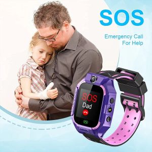 Смотреть детские часы Call Kids Smart Watch for Kids GPS SOS Водонепроницаемые умные часовые карты с часовой картой.