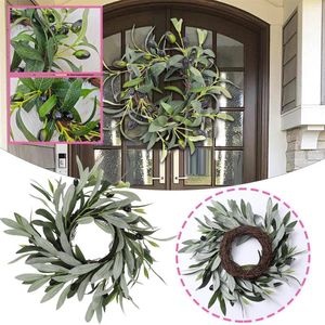 Decorative Flowers Classroom Wreath For Door Simulation Olive Fruit 30CM Candlestick Small Window Wreaths