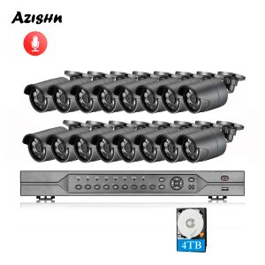 System Azishn 16CH 5MP POE NVR KIT H.265 Система безопасности CCTV.