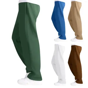 Herrbyxor raka ben män avslappnad ungdom varm lös mode baggy sweatpants man byxor y2k kläder gym arbete pantalones streetwear