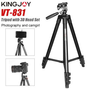 Monopods KINGJOY VT831 Lightweight Camera Tripod Phone Stand Holder Portable Desktop Mobile Phone Tripode For iPhone Video Camera Para