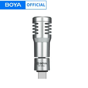 Plugs BOYA BYP4U Omnidirectional Condenser Plug and Play Microphone TypeC Mini Mic for Android Smartphone Tablets Vlog Broadcast