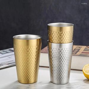 Tassen 350/450 ml Doppelwand großer Kapazität Anti-Scald 304 Edelstahl Kaffee Tee Reisebecher Langlebiger Bierbecher Wein Cocktailglas