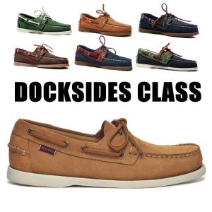 Accessoires Männer echtes Leder -Mocassin Hommeshoes, New Fashion Docksides Classic Boat Shoe, Brand Flats Slaafers für Männer Frauen A051