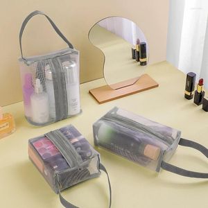 Storage Bags Mesh Transparent Cosmetic Small Large Clear Color Makeup Bag Portable Travel Toiletry Organizer Lipstick Pouch