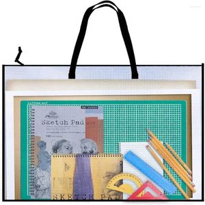 Storage Bags Transparent Art Portfolio With Zipper And Handle 19 X 25 Inch Posters Bag Extra-Large