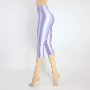 Shorts femininos de verão de verão de cetim sexy sexy sétimo comprimento de perneiras casuais de tamanho alto de cintura alta