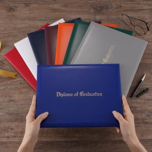 Certificado A4 Tamanho Diploma de graduação, colorido Suporte de pasta de certificado acolchoado suave, tampa de diploma marrom azul preto A4