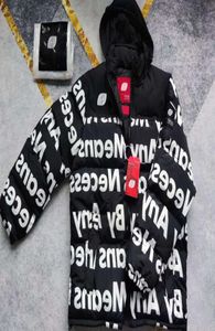 メンズレタープリントコートジャケットマンパーカスユニセックス刺繍女性幾何学的な綿トップウォームフード付きIns冬の衣服1648952