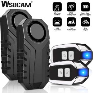 Detector WSDCAM Bike impermeável motocicleta Bicicleta elétrica Segurança anti -Lost Wireless Control Remote Detector de vibração Alarm 113db Sys