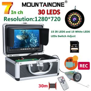 Telecamere DVR HD 1280*720 Screen Fish Fish Fishing Camera da pesca subacqueo 15 pcs LED bianchi+15 pezzi IR LEDS1080P Camera per pesca da 16 GB RID