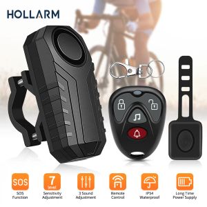 Kits Hollarm Wireless Bicycle Alarm Controle remoto Remoto Impermeável Motocicleta elétrica Scooter Bike Segurança Proteção anti -roubo Alarmes