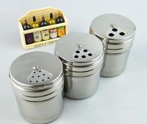 Cozinha Aço inoxidável Shaker Shaker Jar Sugar Salt Pepper Ervas Spice Spice Garrafa de armazenamento de dente XB11796349