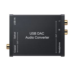 Converter USB Sound Card Converter USB DAC Audio Converters Sömlös anslutning för Windows mer koaxial/optisk digital utgång
