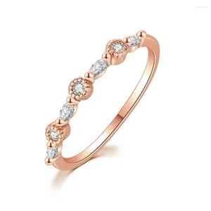 Anéis de cluster Double Fair delicado delicado delicado para mulheres cúbicas zirconia jewelly Party noivado presente meninas jóias de moda r146