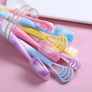2024 8st Ny tandborste multifunktion mjuk borst tandborste med tungbeläggning 