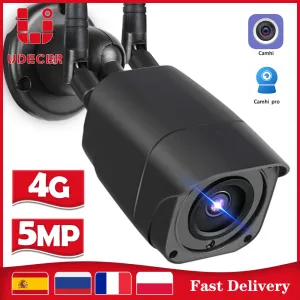 Intercomo IP Câmera de IP Outdoor 5mp 1080p HD 3G 4G Câmera CCTV com Cartão SIM GSM de duas vias 2MP Câmera de segurança sem fio Metal Camhi