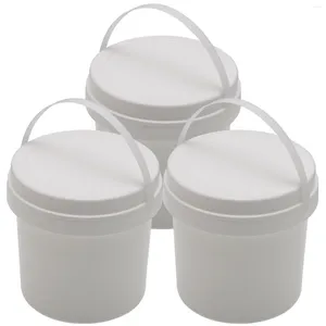 Förvaringspåsar 3 st PP hink barn runda plastbad 1 gallon hinkar byggstenar arrangör