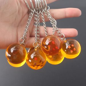 Partihandel 20st/Lot Anime Dragon Series KeyChain Charms 1-7 stjärnor 3D Balls Gokus Bead Pendant Keyring Accessories Holder Toys 240320