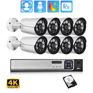 System Gadinan 4K Security Camera System Ultra HD 8MP POE NVR Audio Face Detect Color Night Vision CCTV Video Kit Surveillance Set