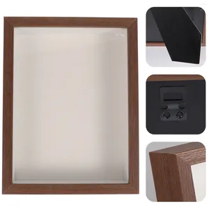 Molduras de amostra de amostra de pó de desktop decoração de desktop de madeira artesanato artesanato rústico de gabinete de vidro de gabinete de vidro
