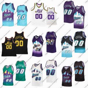 Özel retro gerileme dikişli basketbol formaları Pete Maravich John Stockton Carlos Arroyo Karl Malone Tabanca Adrian Dantley Mark Eaton