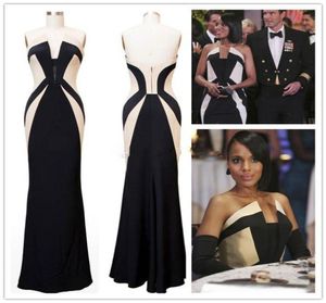Kerry Washington Scandal Celebrity Dresses Olivia Pope Black and White Evening Gowns Women Formal Dresses Red Carpet Dresses for L3216726