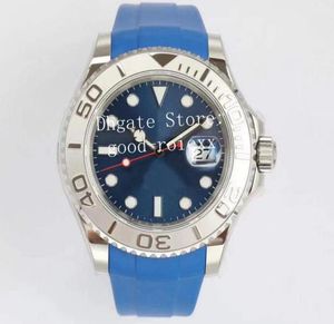 Zegarki dla mężczyzn Automatyczne CAL3235 ETA Men039s Watch 904L stalowa stalowa rhodum Rhodium Grey Blue Platynowy pasek gumowy EW Dive Calen3729630