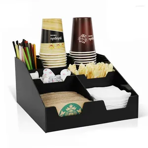 Kök förvaring Kaffe rack akryl pappershållare te butik levererar kopp separator lock mjölk