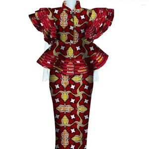 Этническая одежда 2pcs подходит для женщин африканский дасики базин Риш набор юбки набор печатных настройки свадебные винтажные