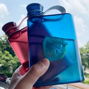 Water Bottles 400ML Square Bottle Portable A5 Flat Style Cup With Handle Outdoor Sports Drinks Kettle Notebook Drinkware