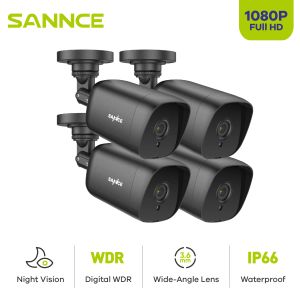 Garrafas sannce 1080p hd 2pcs 4pcs bullet ao ar livre câmeras de tvi câmeras de vídeo doméstico câmeras de segurança kit de vigilância cctv smart kit ir