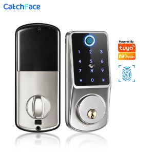 Lock Tuya APP WIFI Automatic Electronic Keyless Deadbolt Smart Door Lock With Digital Fingerprint IC Card Mechanical Key Home