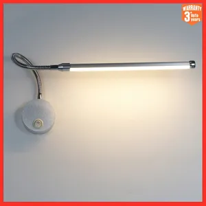 Wall Lamp LED Bedroom Light Bedside Reading Lighting With Knob Switch Aluminum 360 Degree Angle Adjustable AC90-260V