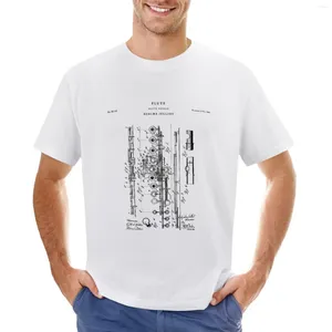 Herrtankstoppar flöjt patent ritning ritning t-shirt söt vintage herrkläder