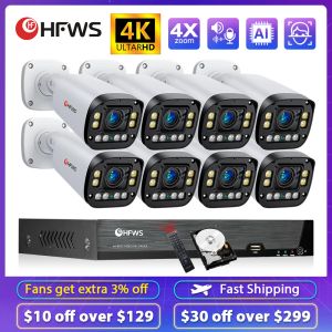 Камеры HFW 4K 8MP Security Camera System System Auto Focus Lins 2,810 мм объектив 4x Zoom Vedio Supriallance Kit Kit Нам, набор видеонаблюдения CCTV