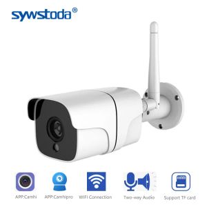 Cameras TwoWay Audio Wifi IP Cam Outdoor Wireless Onvif Night Vision CCTV Bullet Security Camera TF Card Slot APP CamHi Optional 5MP