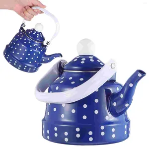 Geschirr Sets Emaille Ancient Bell Pot Water Kessel Teekanne Camping kalt gerollte Stahlplatte Kaffee