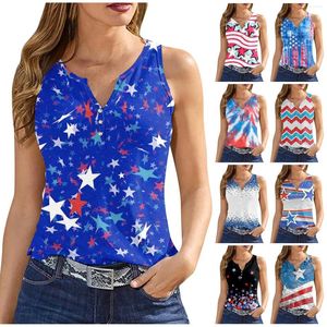 Women's Tanks Funny Printed Top Button Sleeveless Daily Fashion Basic V-Neck Regular Slim-Type Pullover Ropa Mujer Juvenil