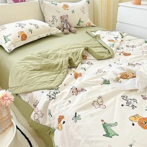 Blankets Double Layer Blanket Comfortable Washable Soft Cotton Air Conditioning Quilt Sheet For Two People Summer