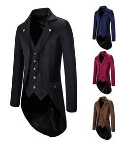 Mens Vintage Tuxedo Jacket Coat Polid Color Lapel Suit Evening Dress Autumn Winter Man Fashion Tops6879203