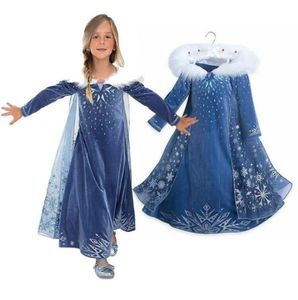 Nowa sukienki z królową śniegu drukowane sukienki Zima długie rękawie Płaszcz Princess Party Pełna sukienka spódnica 38t Whole JY9186613822