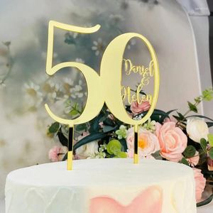 Forniture per feste coniugi personalizzati 50 ° anniversario Topper 25 ° nome e età personalizzate