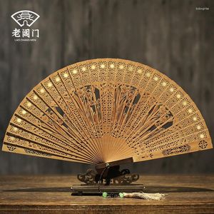 Decorative Figurines |Chang Folding Fan Gift Collectables - Autograph Hollow Out To Restore Ancient Ways The Sandalwood Arts And Crafts