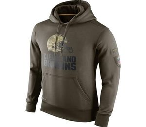 Sweatshirt Browns Olive Salute to Service KO Performance American Football Hoodie4332250