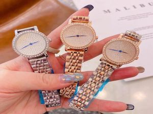 Top -Quality Fashion Woman Watches ICED Case Shinny Diamond Rose Gold Lady Watch 30mm Edelstahl Original Clasp Casual Dre5527274